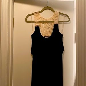 Black maxi dress with fun lace detail